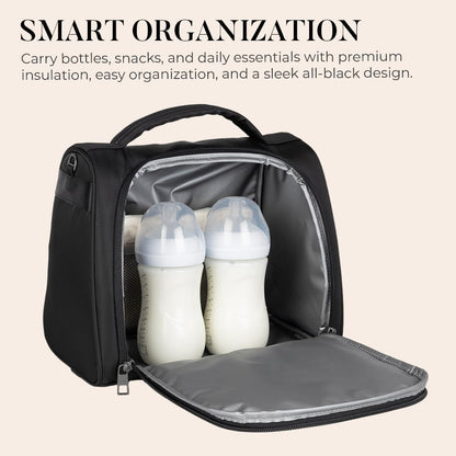 Insulated Bottle Bag, 3-Bottle Breastmilk Cooler with Shoulder Strap