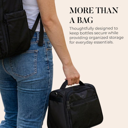 Insulated Bottle Bag, 3-Bottle Breastmilk Cooler with Shoulder Strap