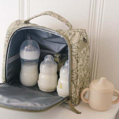 Insulated Bottle Bag, 3-Bottle Breastmilk Cooler with Shoulder Strap