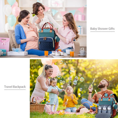 Diaper Bag Backpack Baby Bag, Baby Girl Boy Diaper Bag for Dad Mom with Pad, 16 Pockets, Pacifier Case, Large Diaper Bags Unisex for Travel(Pink Grey)