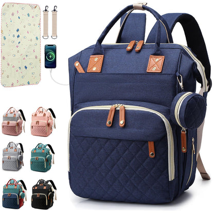 Diaper Bag Backpack Baby Bag, Baby Girl Boy Diaper Bag for Dad Mom with Pad, 16 Pockets, Pacifier Case, Large Diaper Bags Unisex for Travel(Pink Grey)