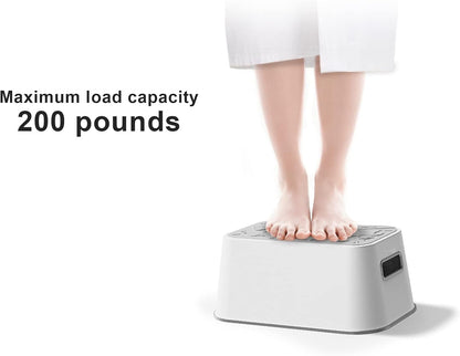 Step Stool for Kids and Adults – Non-Slip Toilet Squatting Stool, 200 lbs Capacity, Potty Training Step Stool for Toddlers, Better Posture Bathroom & Sink Use(Gray White)
