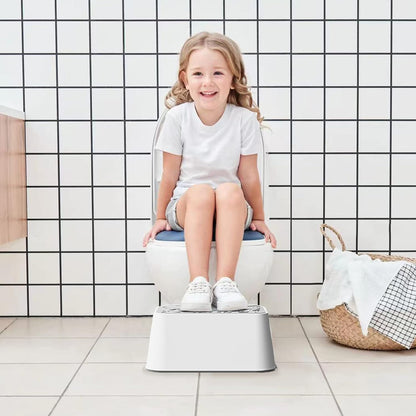 Step Stool for Kids and Adults – Non-Slip Toilet Squatting Stool, 200 lbs Capacity, Potty Training Step Stool for Toddlers, Better Posture Bathroom & Sink Use(Gray White)