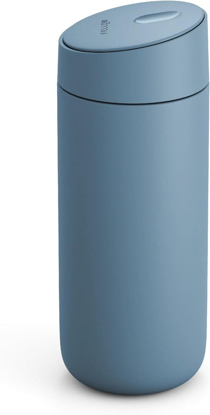 Carter Slide 16 oz Ceramic Lined Travel Coffee Mug, Stone Blue | Vacuum Insulated Stainless Steel Tumbler, Hot 6h Cold 6h, Dishwasher Safe, Reusable Coffee Cup, Slide Lid, Stone Blue