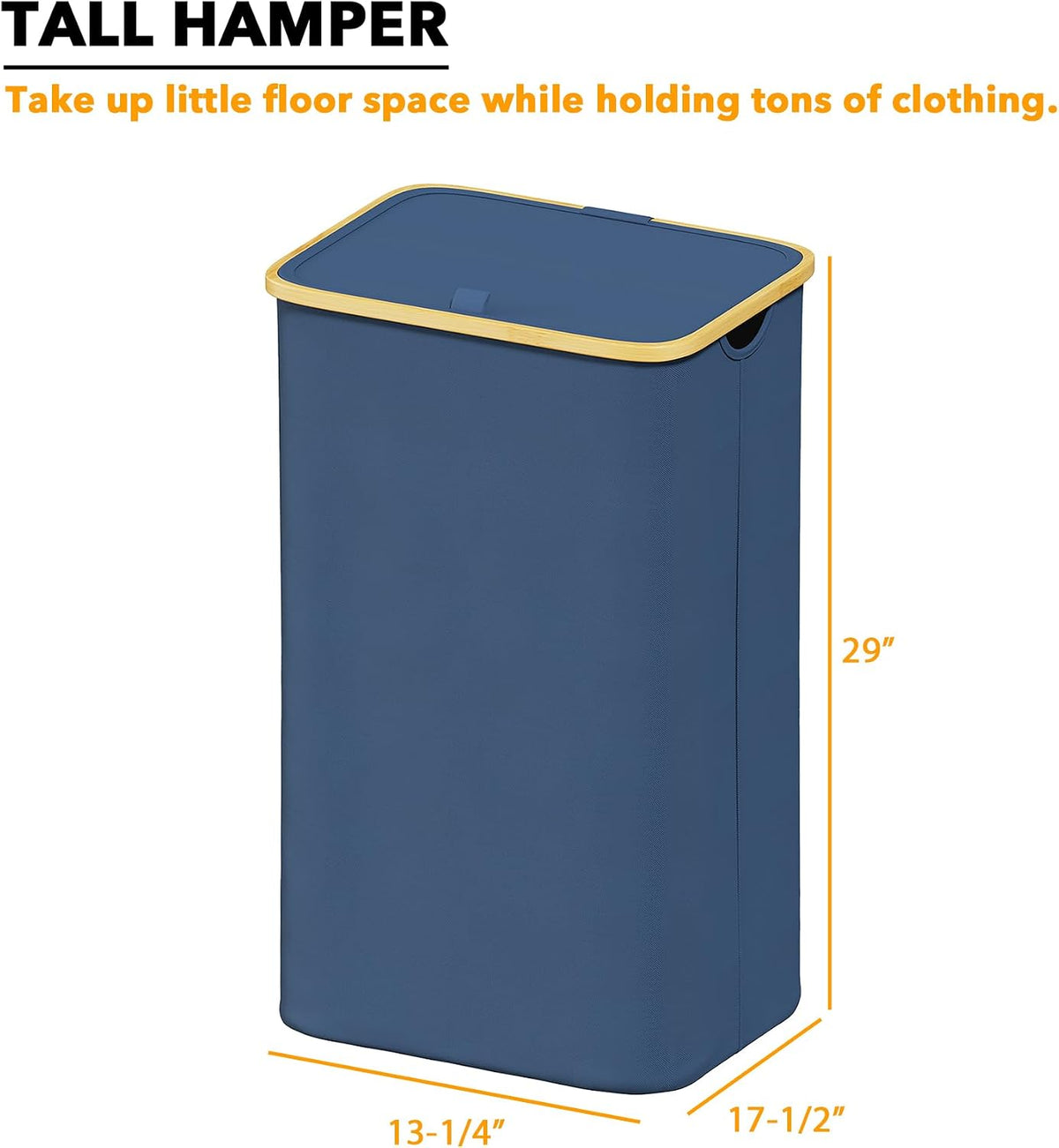 Double Laundry Hamper 2 Section with Lid and Removable Laundry Bags, 160L Clothes Basket with Bamboo Handles, Large Collapsible Hamper for Bedroom, Bathroom, Dorm, Laundry Room - White
