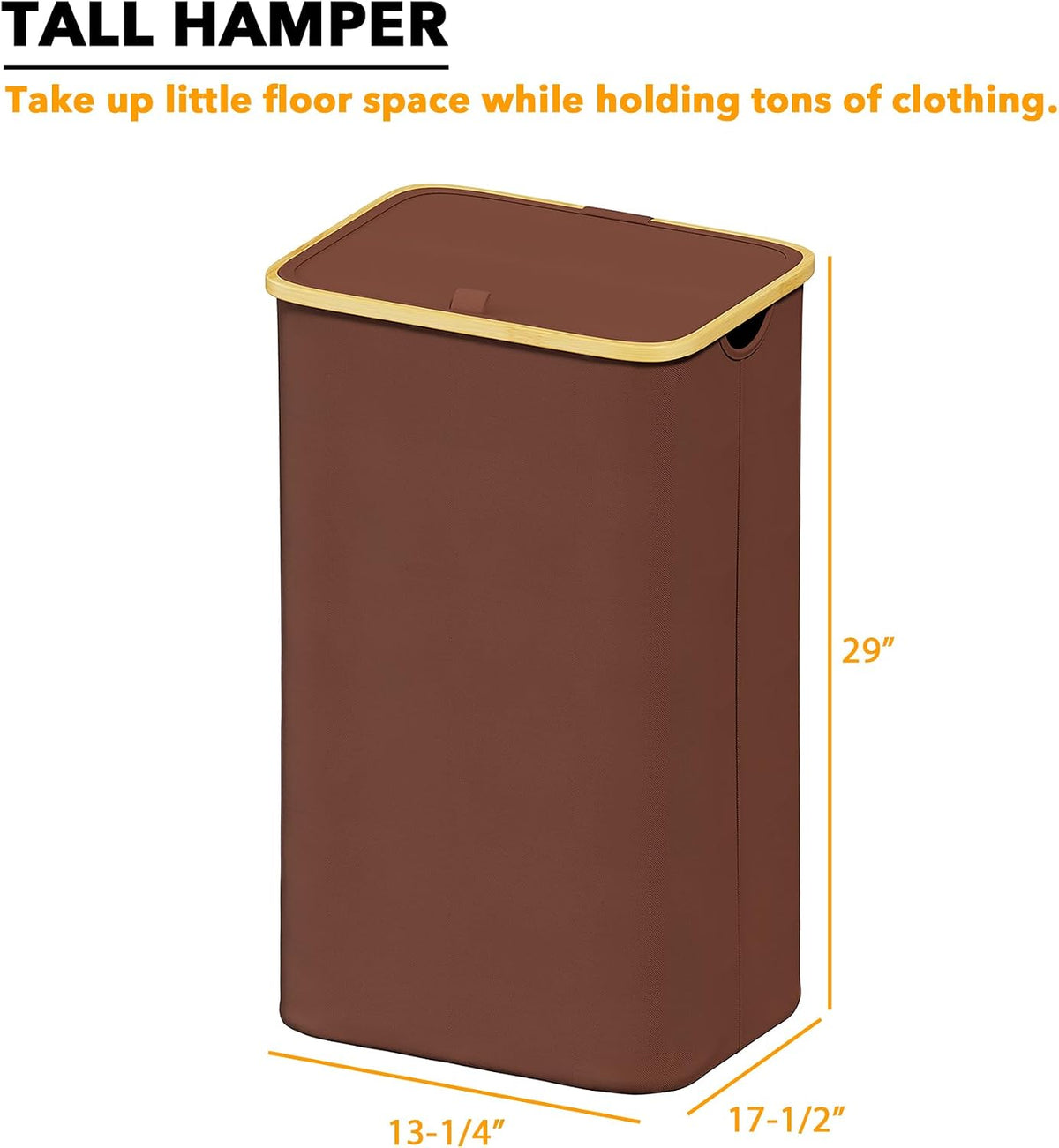 Double Laundry Hamper 2 Section with Lid and Removable Laundry Bags, 160L Clothes Basket with Bamboo Handles, Large Collapsible Hamper for Bedroom, Bathroom, Dorm, Laundry Room - White