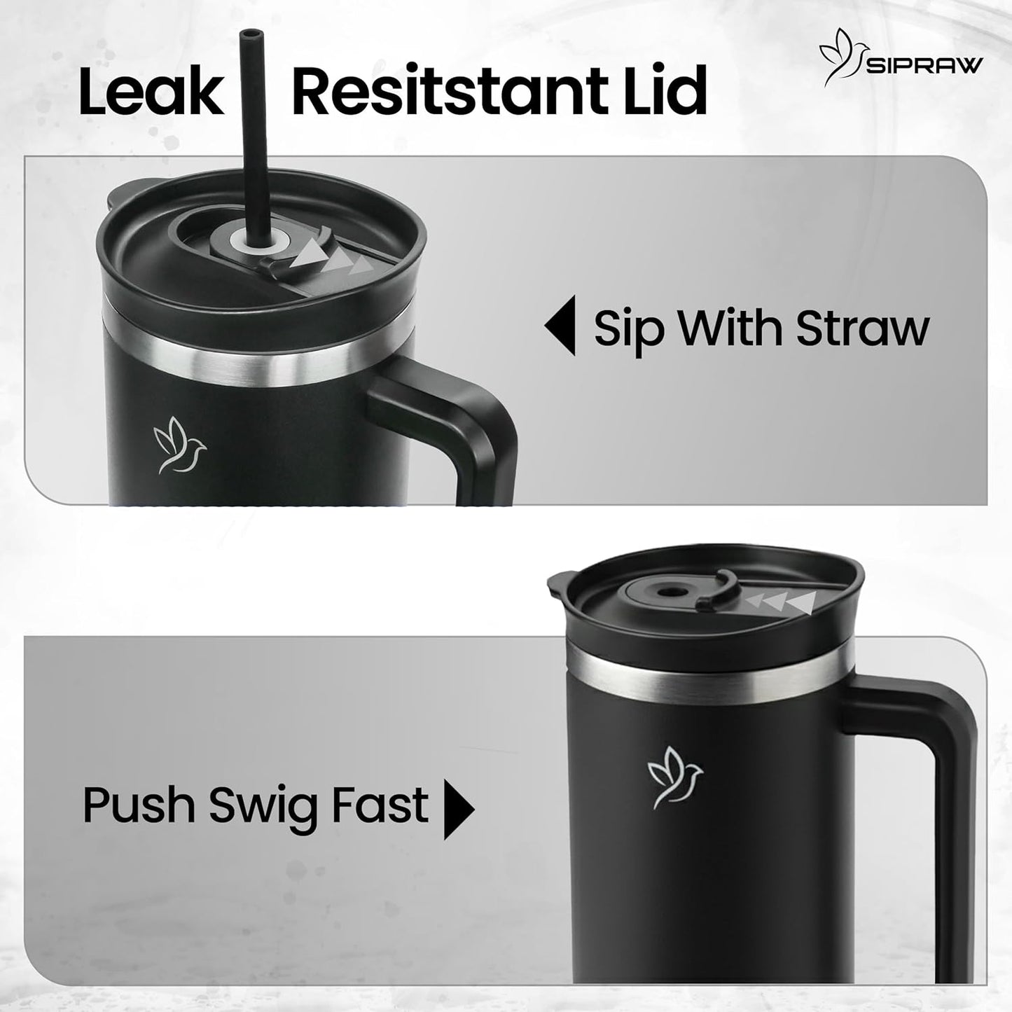 40oz Tumbler with Handle and Straw Insulated Stainless Steel Travel Mug Vacuum Double Wall Coffee Cup Leak Resistant Lid BPA-Free Cup Holder Friendly for Hot & Cold Drinks, Pink
