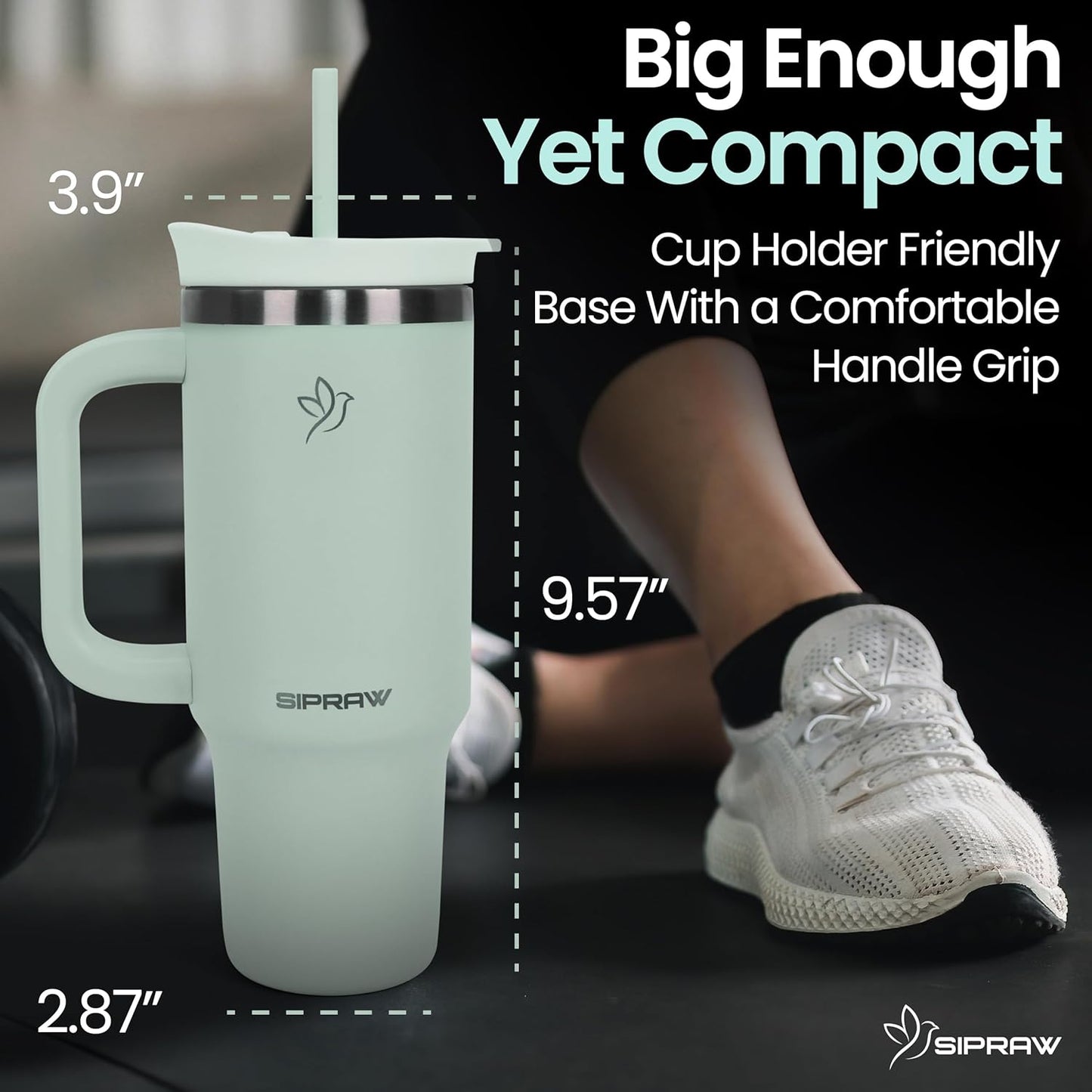 40oz Tumbler with Handle and Straw Insulated Stainless Steel Travel Mug Vacuum Double Wall Coffee Cup Leak Resistant Lid BPA-Free Cup Holder Friendly for Hot & Cold Drinks, Pink