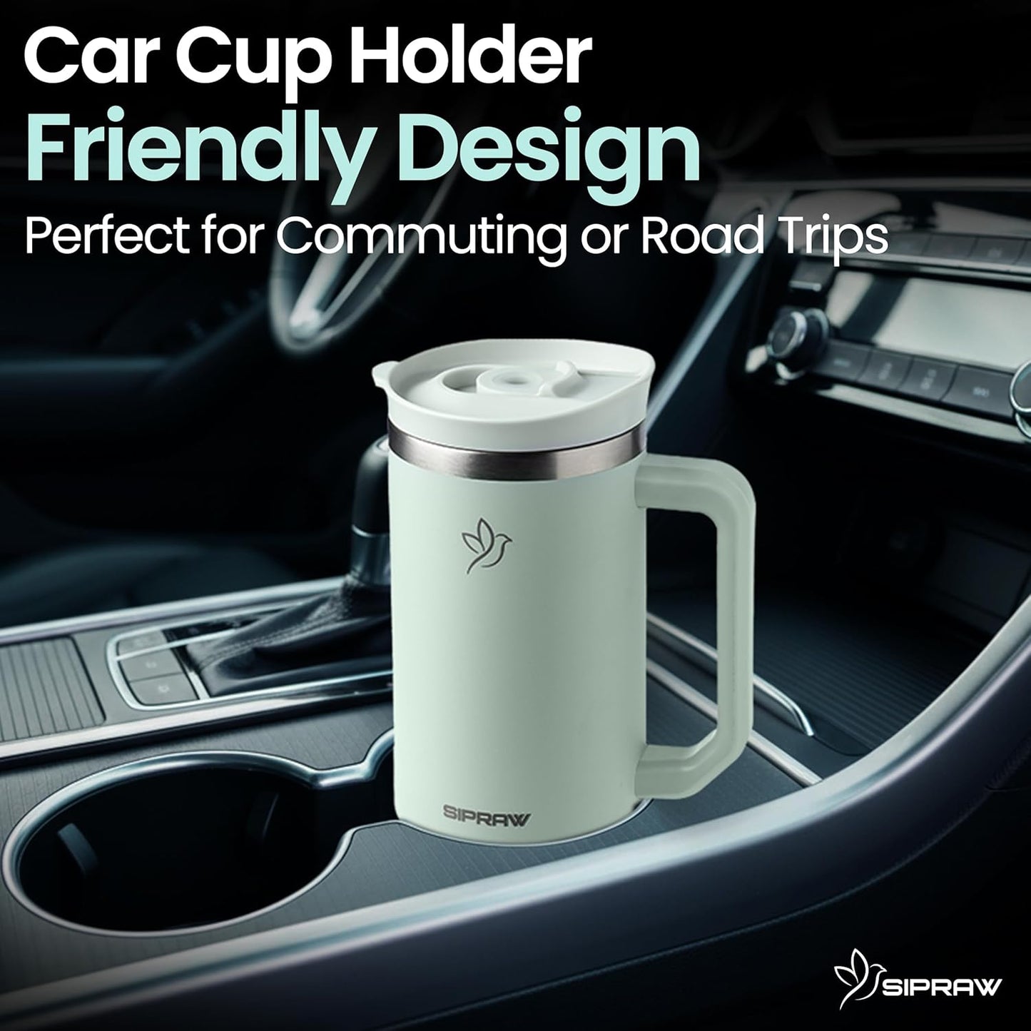 40oz Tumbler with Handle and Straw Insulated Stainless Steel Travel Mug Vacuum Double Wall Coffee Cup Leak Resistant Lid BPA-Free Cup Holder Friendly for Hot & Cold Drinks, Pink