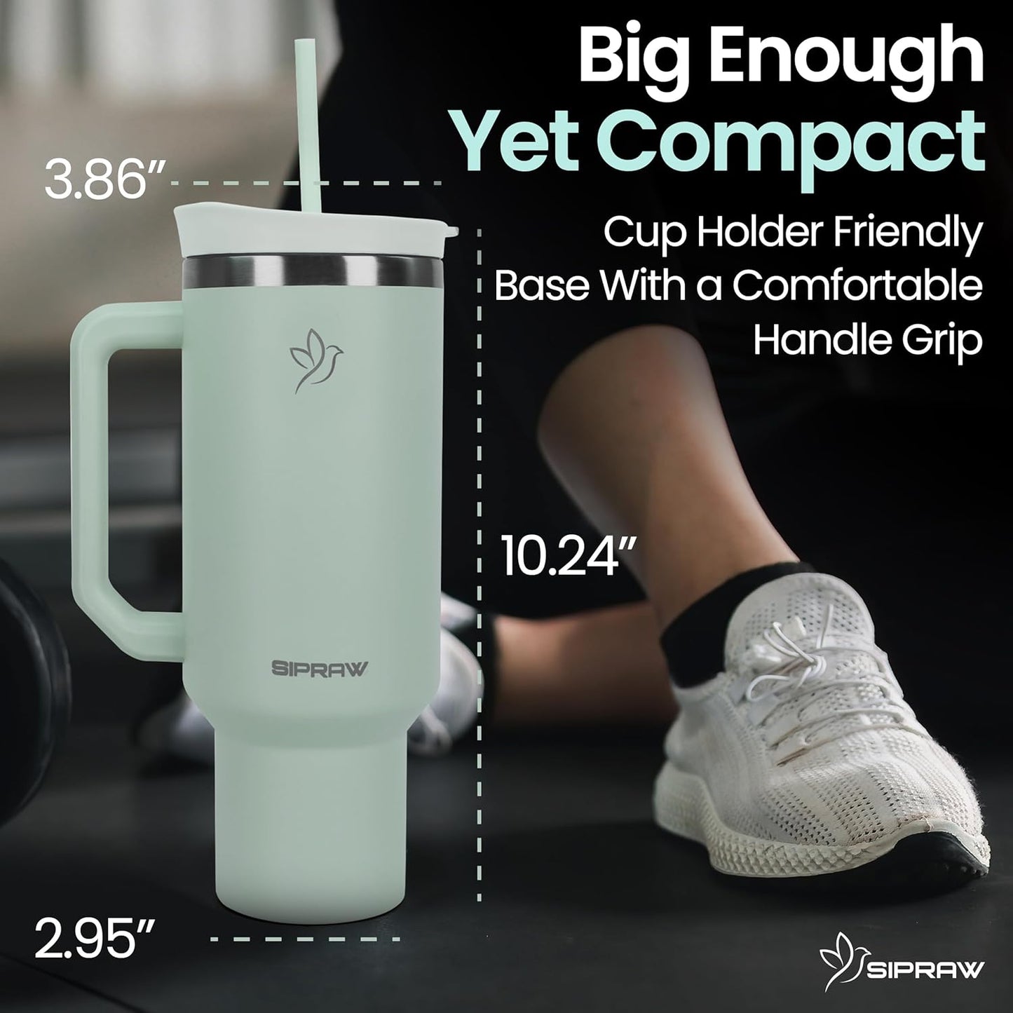 40oz Tumbler with Handle and Straw Insulated Stainless Steel Travel Mug Vacuum Double Wall Coffee Cup Leak Resistant Lid BPA-Free Cup Holder Friendly for Hot & Cold Drinks, Pink
