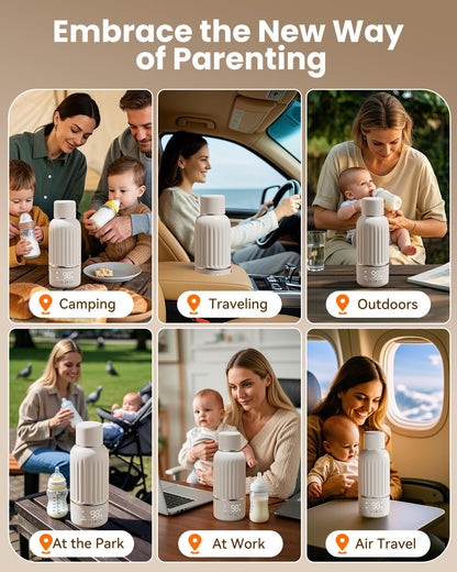Portable Bottle Warmer for Travel, 2.5 Min Fast Heating for Breast Milk