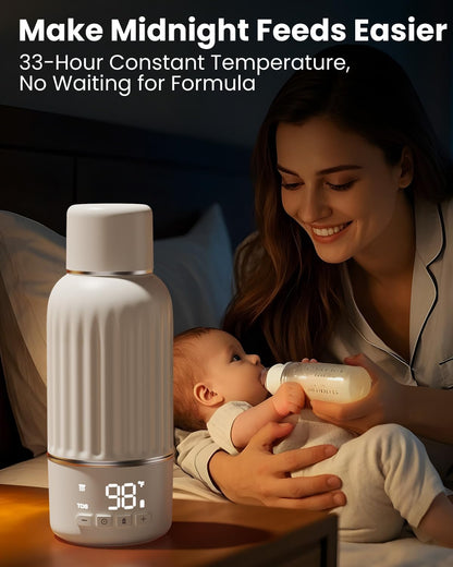 Portable Bottle Warmer for Travel, 2.5 Min Fast Heating for Breast Milk