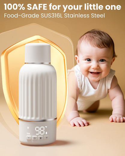 Portable Bottle Warmer for Travel, 2.5 Min Fast Heating for Breast Milk