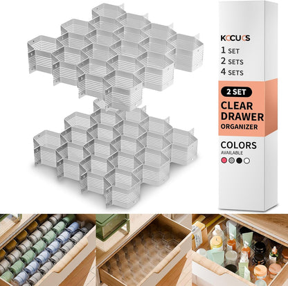 Honeycomb Separator Adjustable Drawer Organizer Divider for Underwear Belt-Scarf Socks Organizer (White)