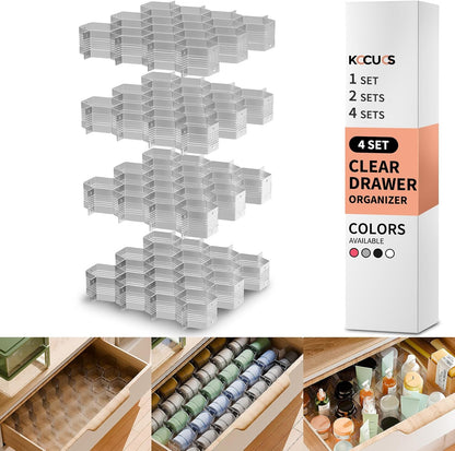 Honeycomb Separator Adjustable Drawer Organizer Divider for Underwear Belt-Scarf Socks Organizer (White)