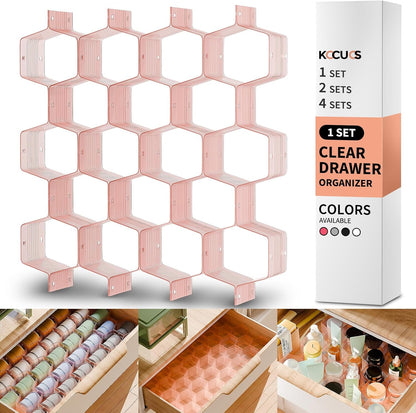 Honeycomb Separator Adjustable Drawer Organizer Divider for Underwear Belt-Scarf Socks Organizer (White)