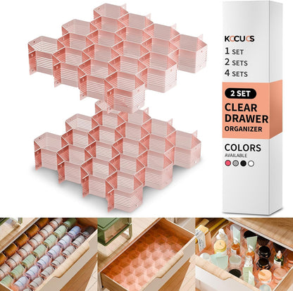 Honeycomb Separator Adjustable Drawer Organizer Divider for Underwear Belt-Scarf Socks Organizer (White)