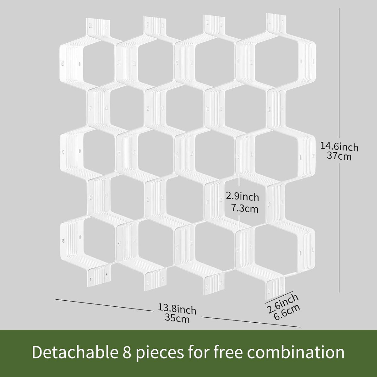 Honeycomb Separator Adjustable Drawer Organizer Divider for Underwear Belt-Scarf Socks Organizer (White)