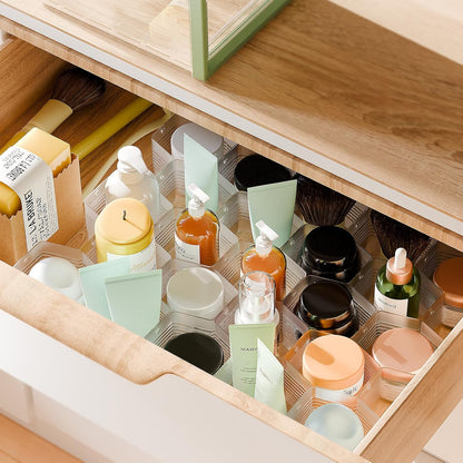 Honeycomb Separator Adjustable Drawer Organizer Divider for Underwear Belt-Scarf Socks Organizer (White)