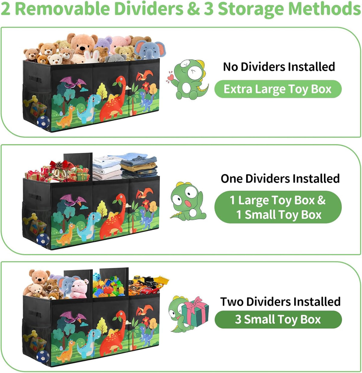 Extra Large Toy Box Chest with Lids Collapsible Storage Organizer for Kids