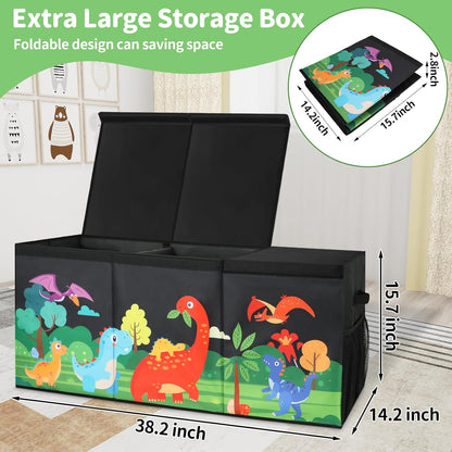 Extra Large Toy Box Chest with Lids Collapsible Storage Organizer for Kids