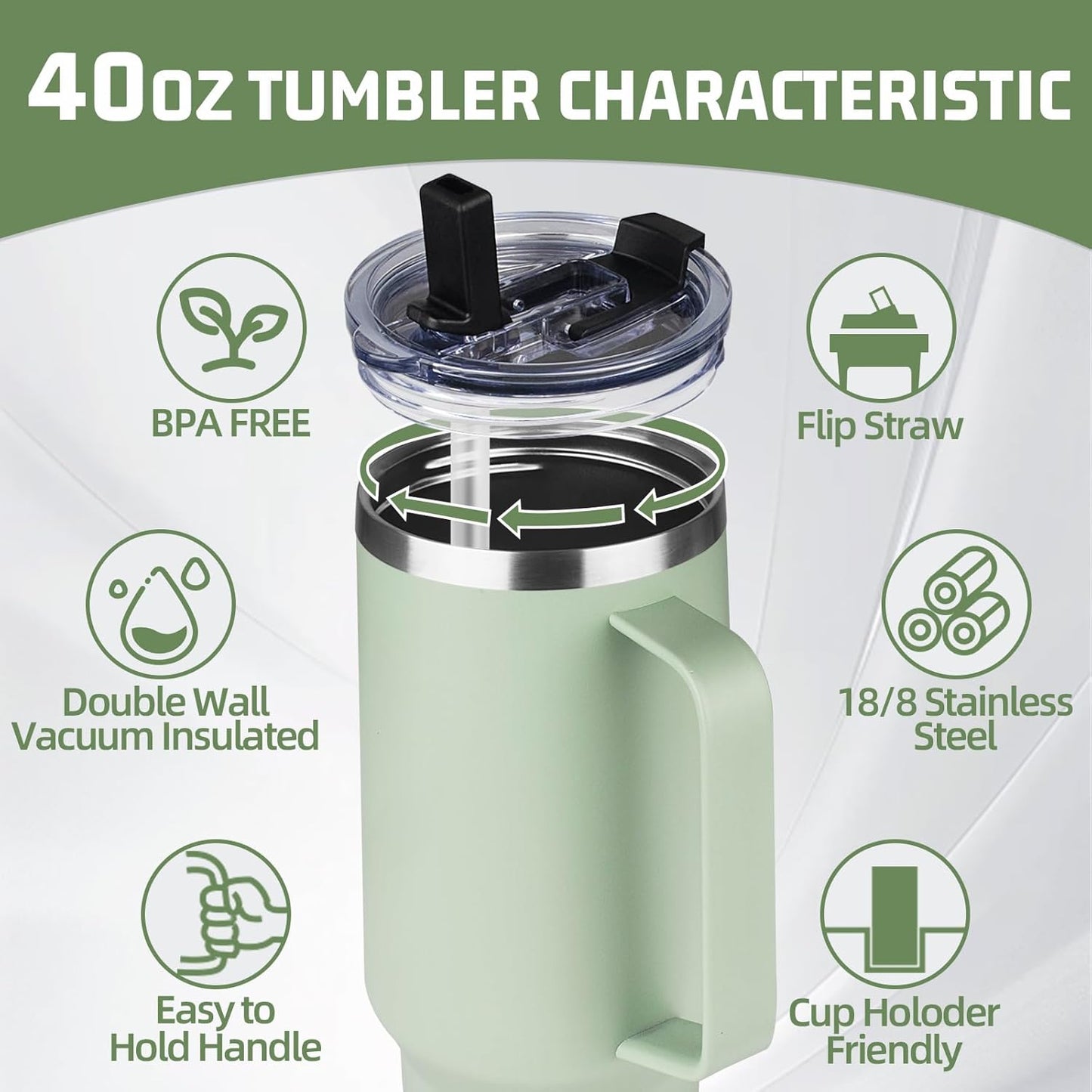 20 oz Tumbler with Handle, Stainless Steel Insulated Tumbler with Lid and Straw, Double Wall Vacuum Coffee Mug Tumbler, Insulated Coffee Thermal Cup for Cold and Hot (Black)