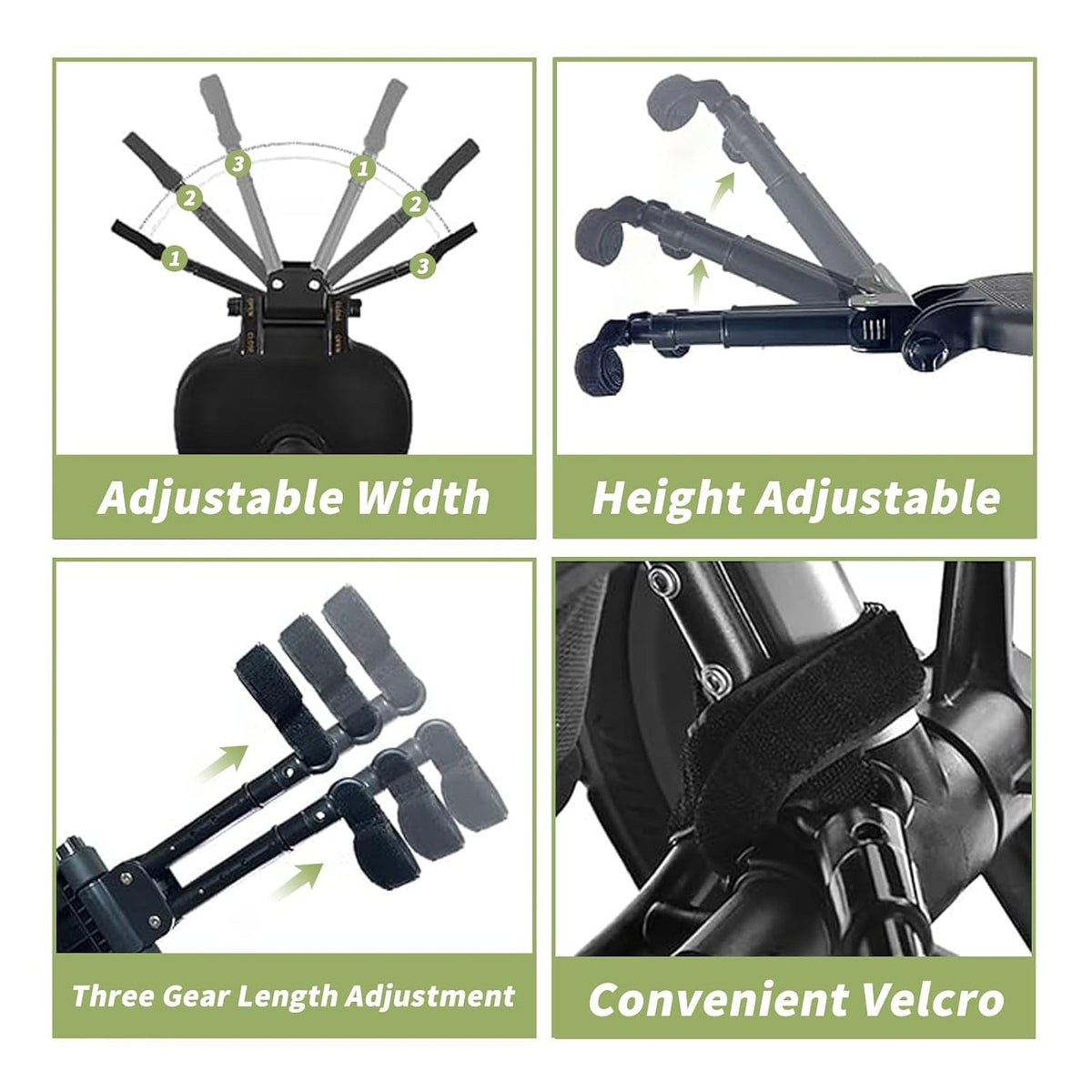 Universal Stroller Board with Detachable Seat, Buggy Board Compatible with Most (Not All) Strollers, Please Check Compatibility Before Purchase, Supports Up to 55 lbs (Black)