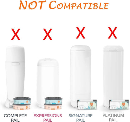 Diaper Pail Refill Bags Compatible with Diaper Genie Select Pail, Compact Pail,Square Pails Diaper Pails Refills - Pack of 9