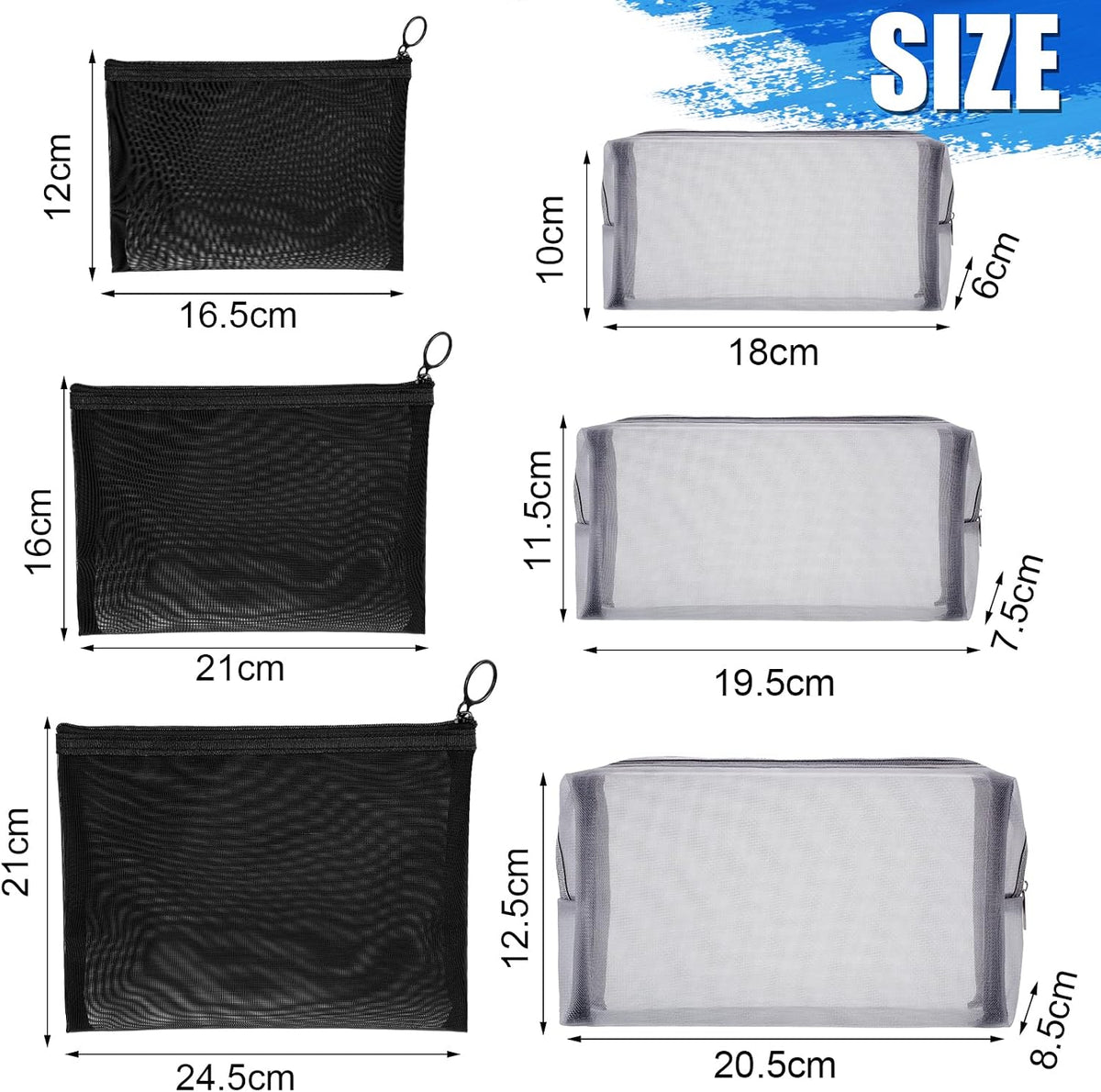 6 Mesh Zipper Travel