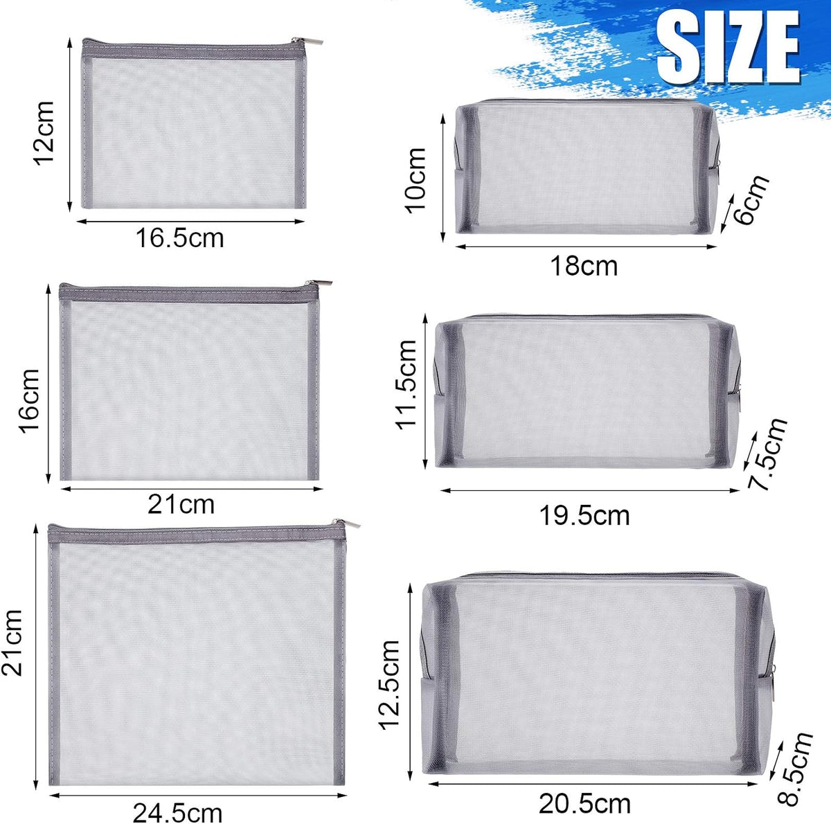 6 Mesh Zipper Travel