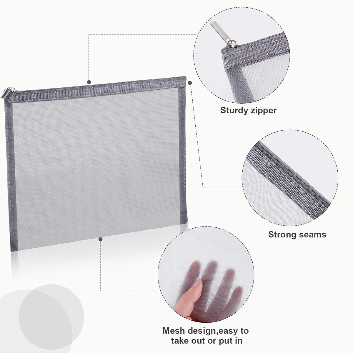 6 Mesh Zipper Travel
