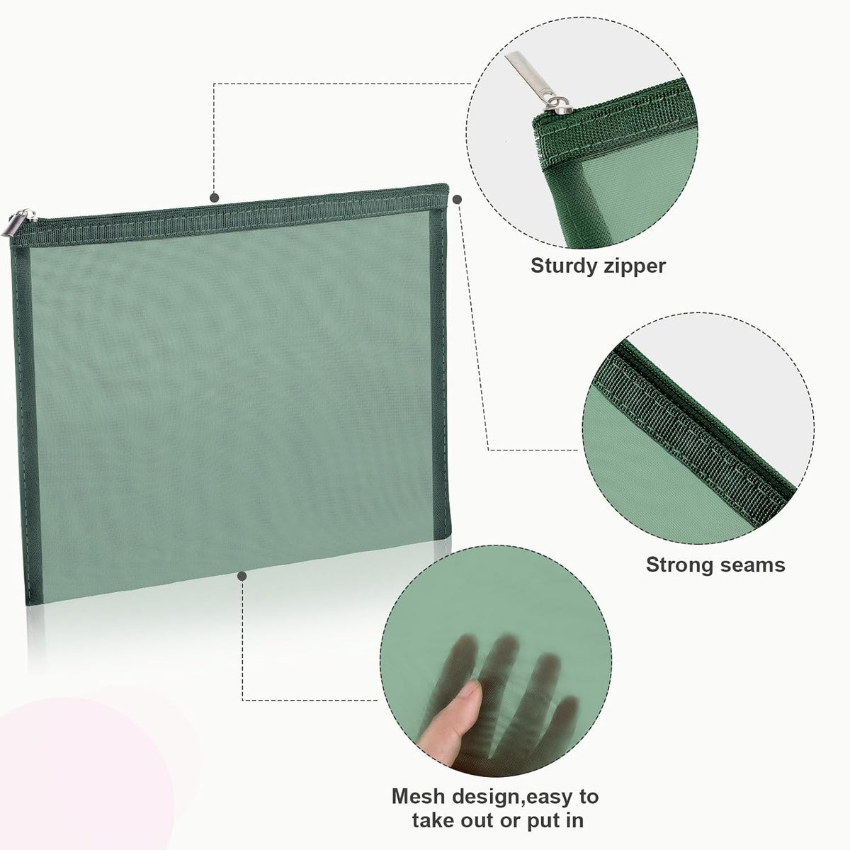 6 Mesh Zipper Travel