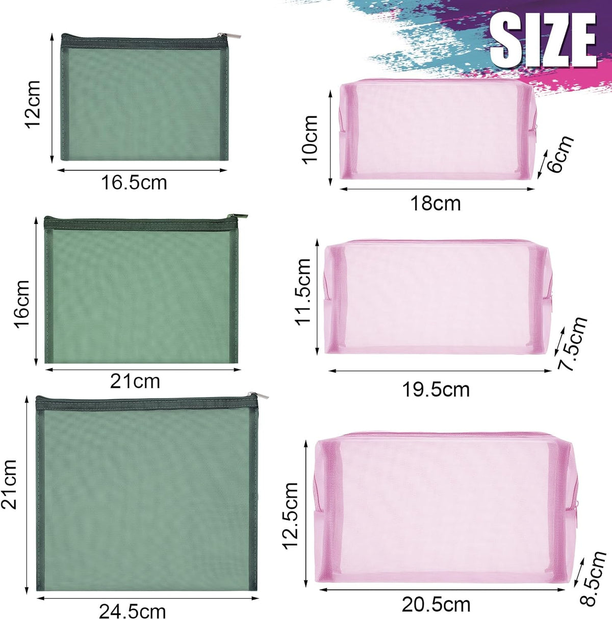 6 Mesh Zipper Travel