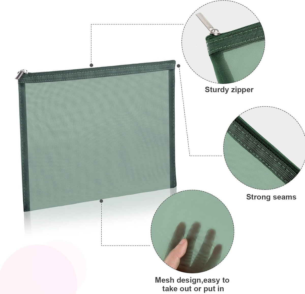 6 Mesh Zipper Travel