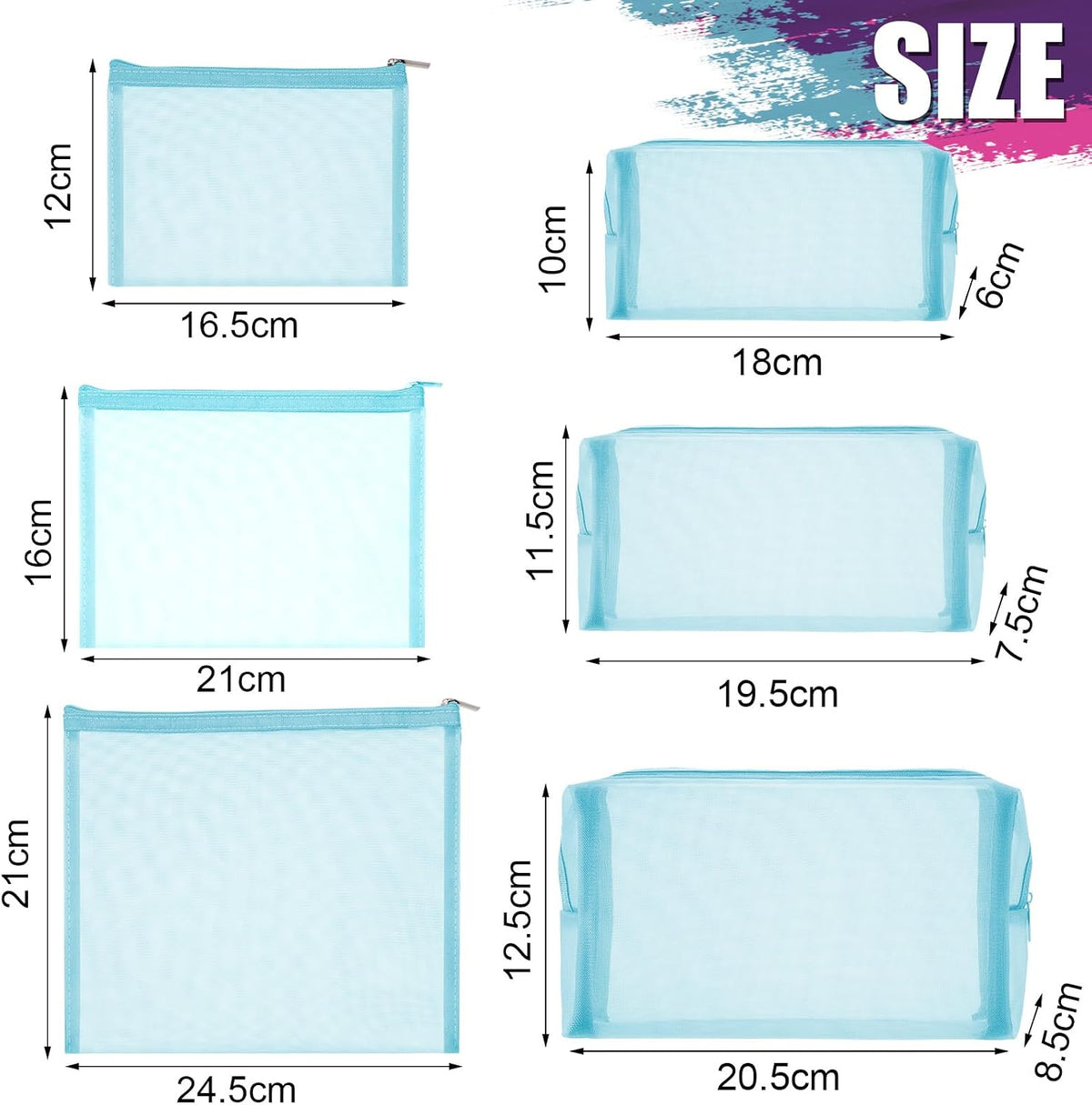 6 Mesh Zipper Travel