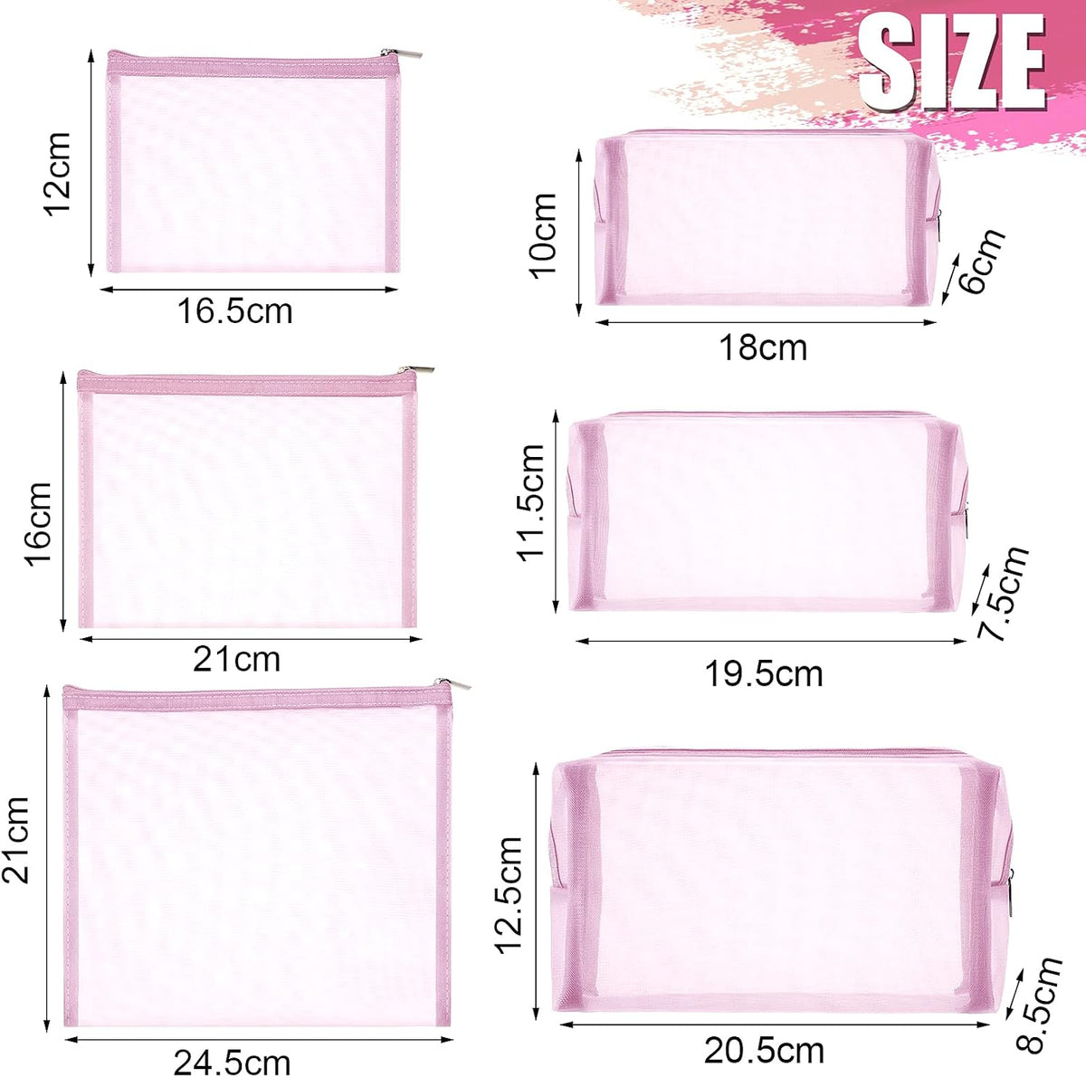 6 Mesh Zipper Travel