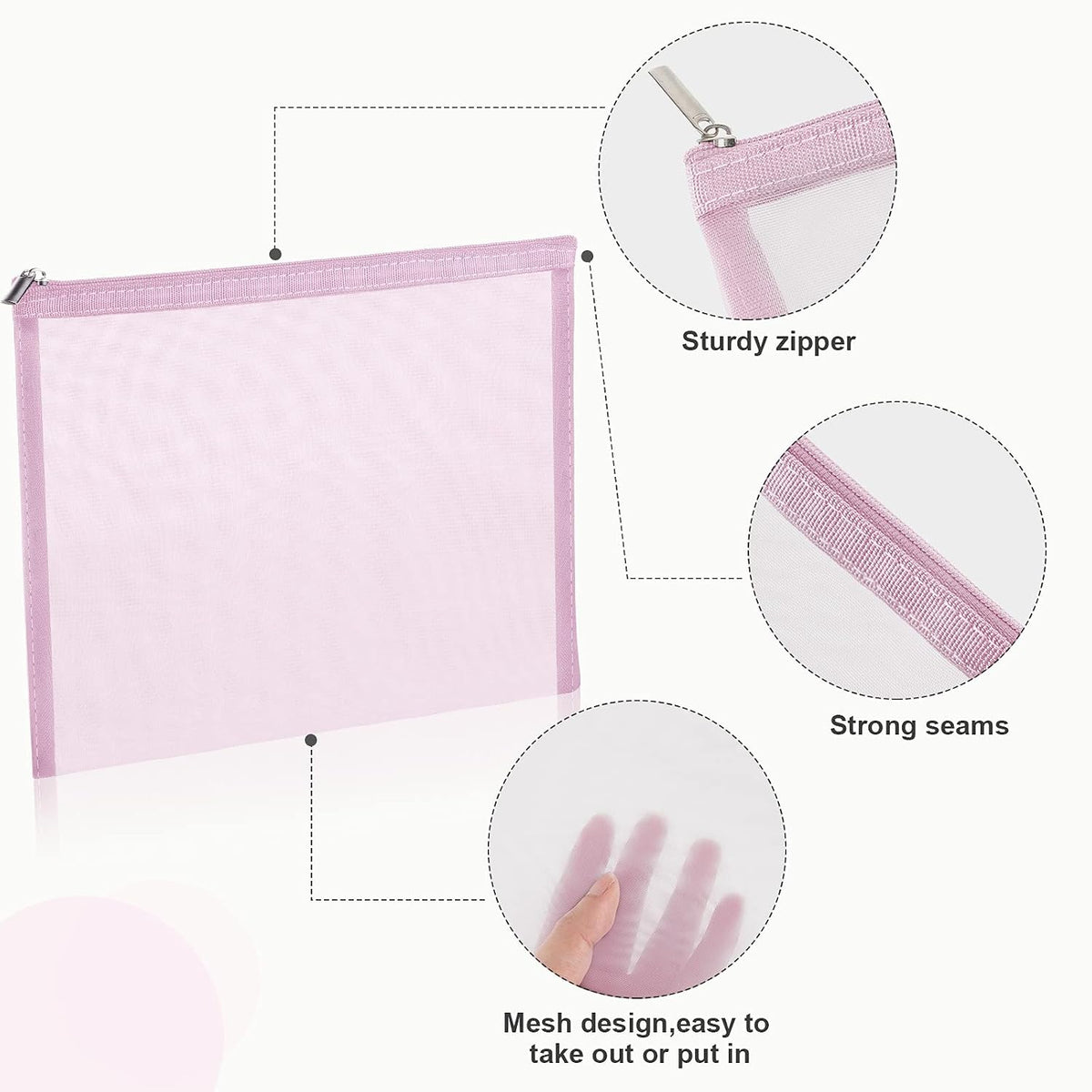 6 Mesh Zipper Travel