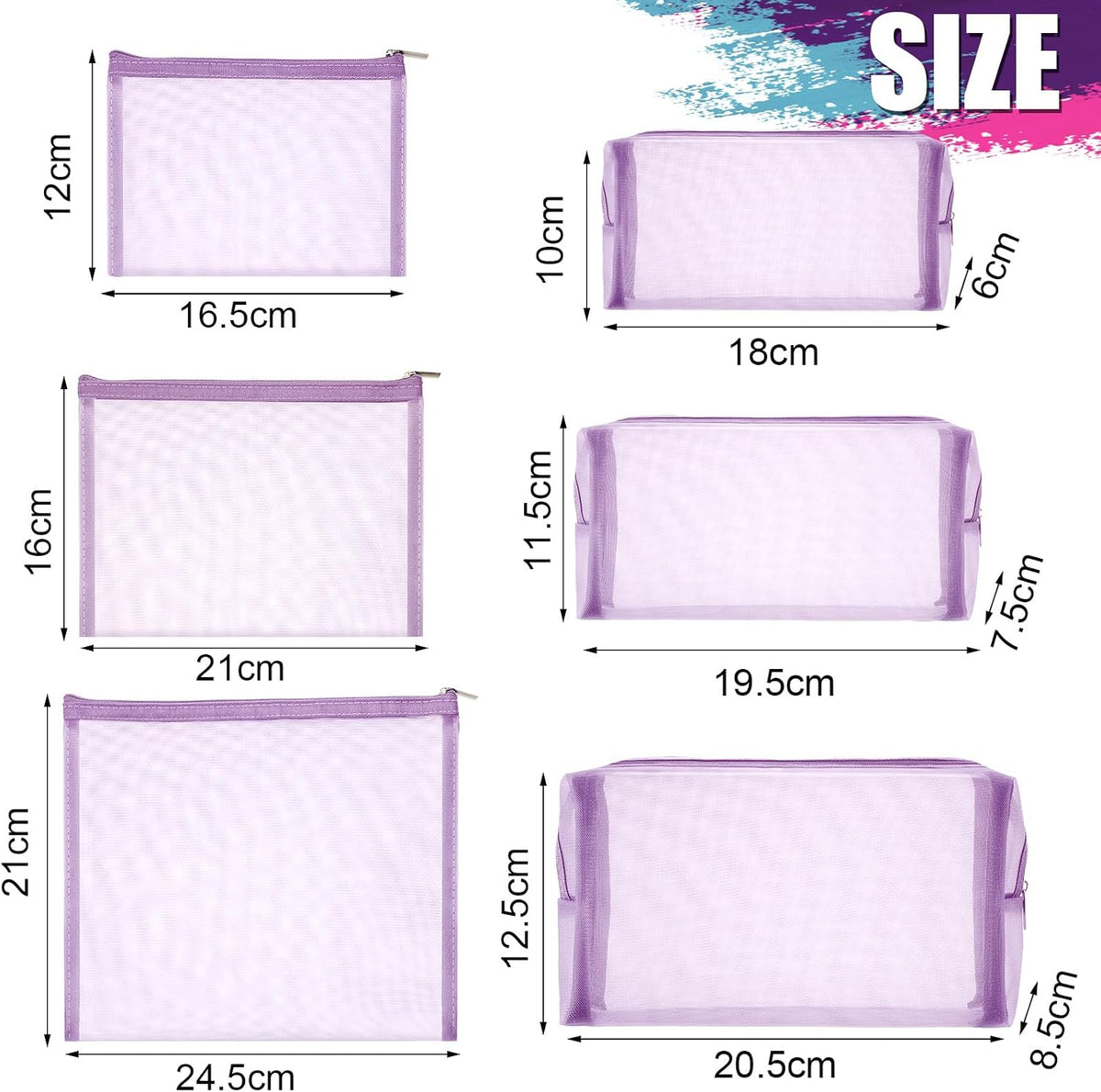 6 Mesh Zipper Travel