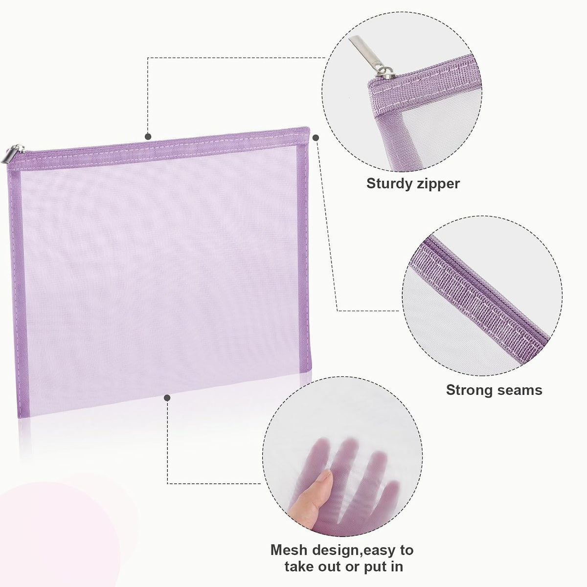 6 Mesh Zipper Travel