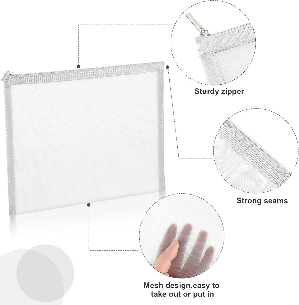 6 Mesh Zipper Travel