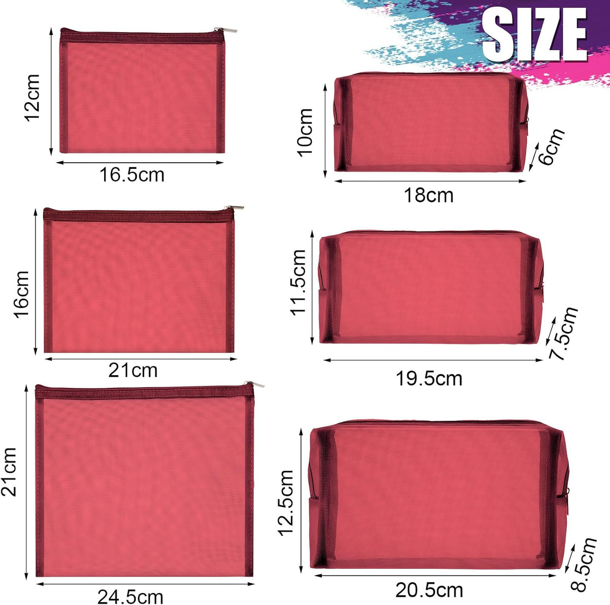 6 Mesh Zipper Travel