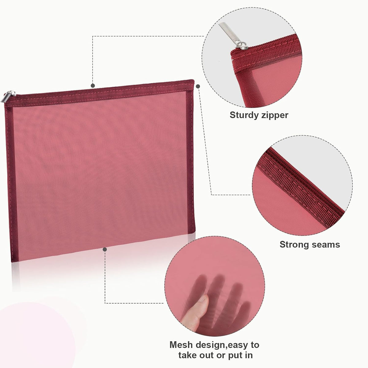 6 Mesh Zipper Travel