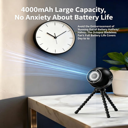 360 Degree Adjustable Flexible Tripod Fan with Display Panel and Soft Night Light for Infant Carriage and Outdoor Use