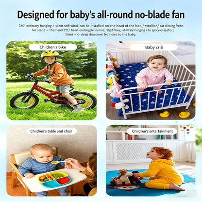 360 Degree Adjustable Flexible Tripod Fan with Display Panel and Soft Night Light for Infant Carriage and Outdoor Use