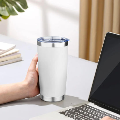 20oz Tumbler with Lid Double Wall Vacuum Insulated Travel Coffee Mug Stainless Steel Thermal Cup Powder Coated Sturdy Coffee Tumbler Bulk for Hot and Cold Beverages (Green-Teal-Orange-Yellow,4)