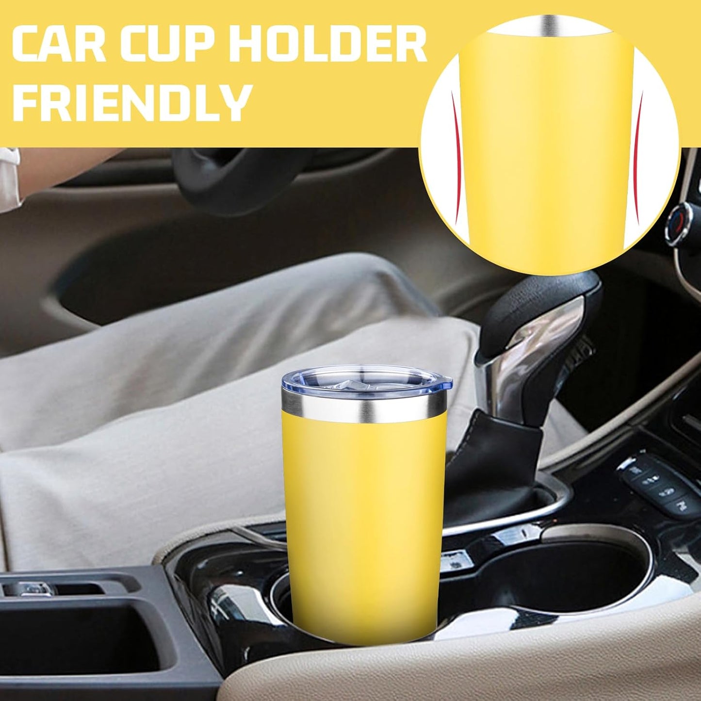 20oz Tumbler with Lid Double Wall Vacuum Insulated Travel Coffee Mug Stainless Steel Thermal Cup Powder Coated Sturdy Coffee Tumbler Bulk for Hot and Cold Beverages (Green-Teal-Orange-Yellow,4)