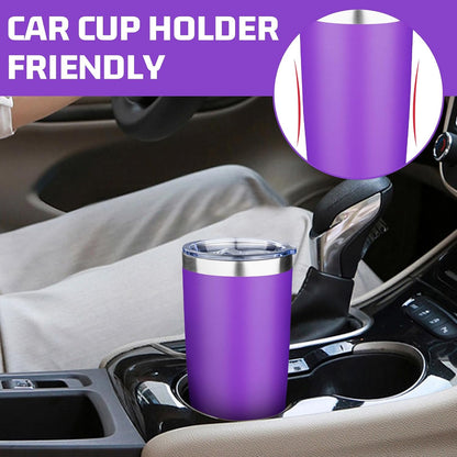 20oz Tumbler with Lid Double Wall Vacuum Insulated Travel Coffee Mug Stainless Steel Thermal Cup Powder Coated Sturdy Coffee Tumbler Bulk for Hot and Cold Beverages (Green-Teal-Orange-Yellow,4)