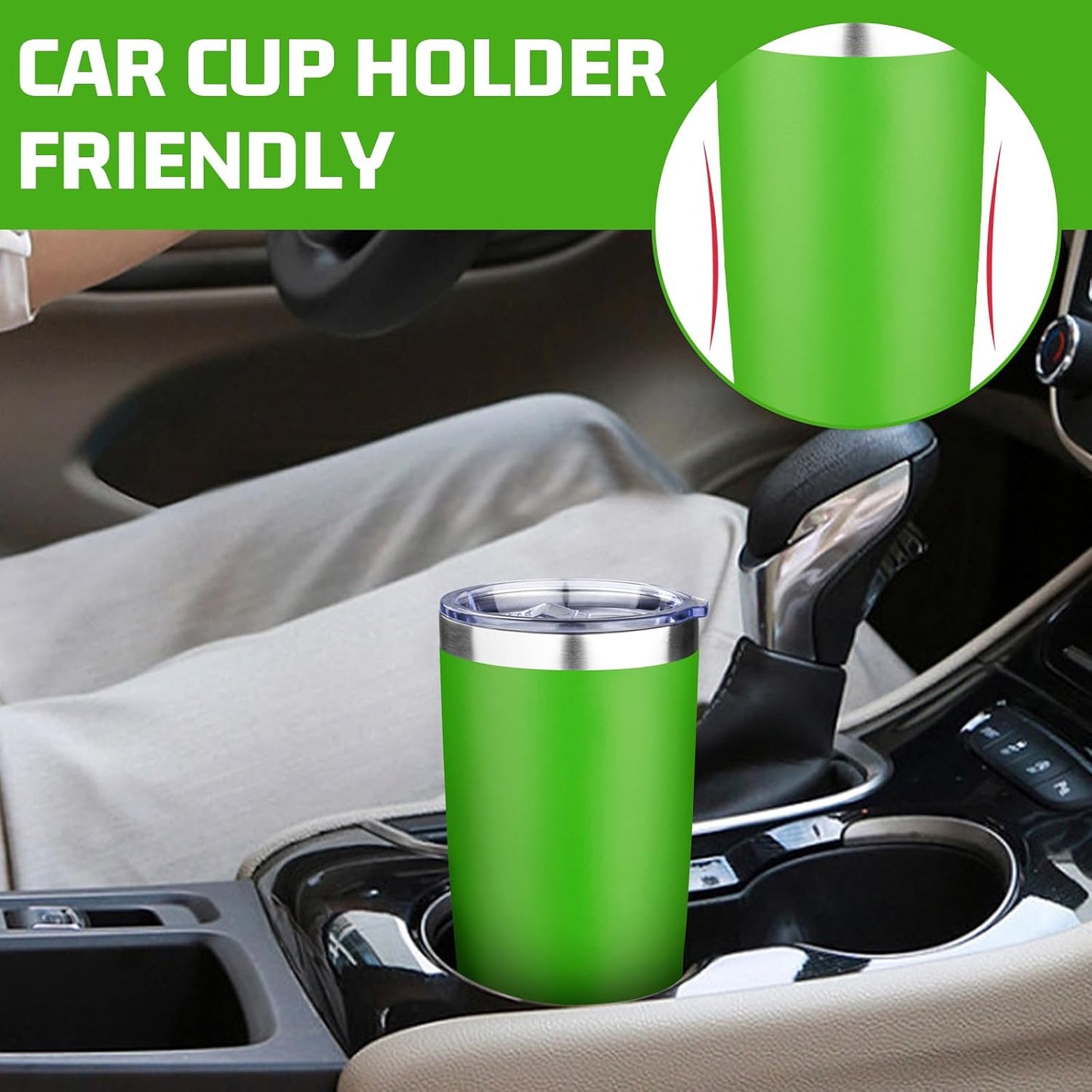 20oz Tumbler with Lid Double Wall Vacuum Insulated Travel Coffee Mug Stainless Steel Thermal Cup Powder Coated Sturdy Coffee Tumbler Bulk for Hot and Cold Beverages (Green-Teal-Orange-Yellow,4)
