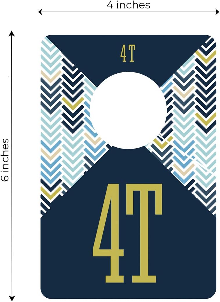 Baby Boy Closet Clothing Dividers/Closet Organizer for Baby Clothes Newborn to 4T / 4" x 6" Boy Nursery Clothes Size Dividers