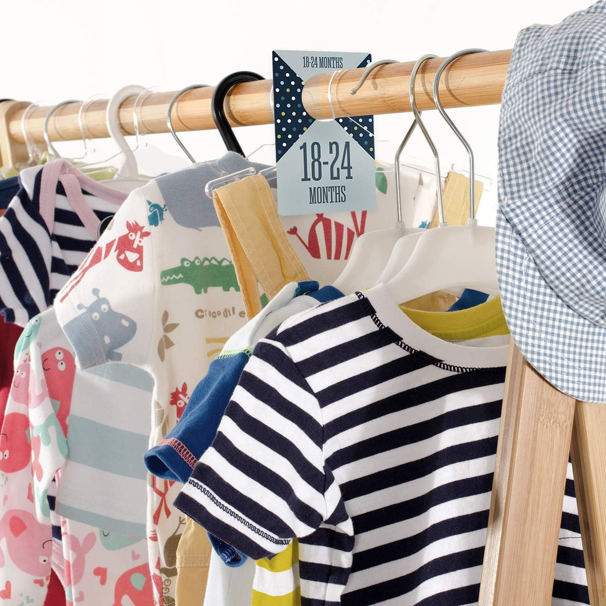 Baby Boy Closet Clothing Dividers/Closet Organizer for Baby Clothes Newborn to 4T / 4" x 6" Boy Nursery Clothes Size Dividers